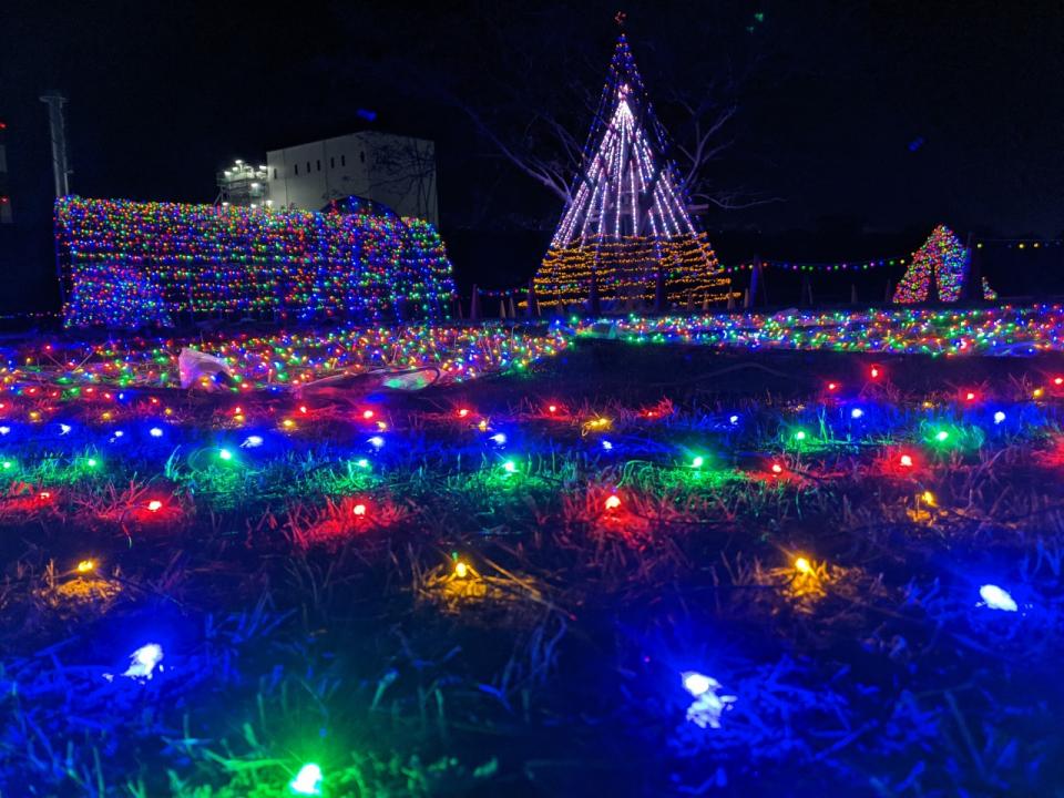 三川坑では毎年11月下旬からクリスマスまで3万球のイルミネーションが点灯