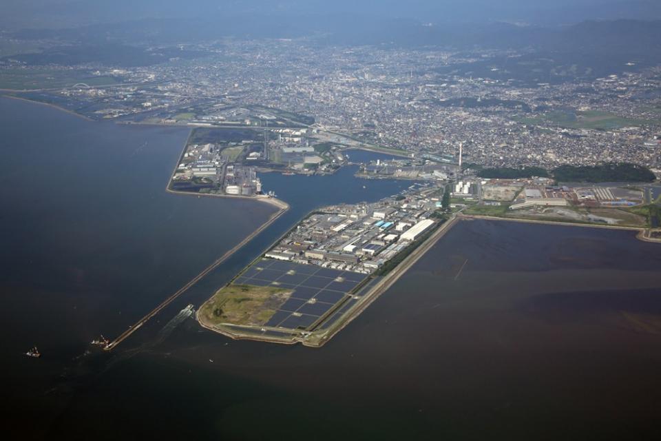 上空から見た三池港